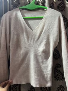 V-Neck Knit Sweater