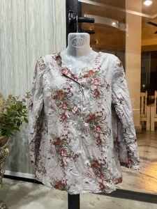 Floral Print Button-Down Top