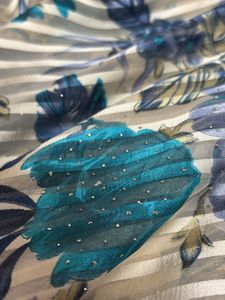 Floral Striped Saree