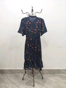 Floral Ruffle Hem Midi Dress