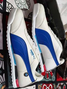 Puma Roma White &amp; Blue Sneakers