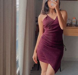 Sparkly Burgundy Bodycon Dress