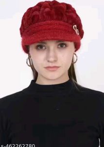 Red Beret Hat with Bow