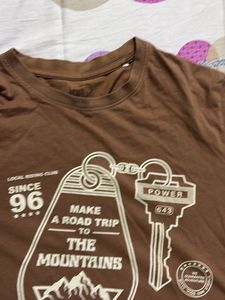 Brown Graphic Print T-shirt
