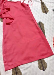 Vero Moda Pink Ruffle One Shoulder Slimfit Dress