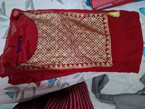Elegant Red & Gold Kurta
