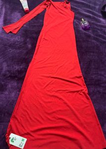 Elegant Red One-Shoulder Gown