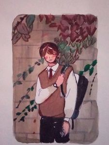 Boy in shed (Painting)