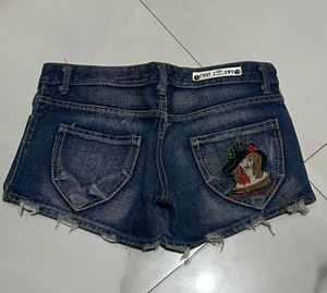 Distressed Denim Mini Shorts