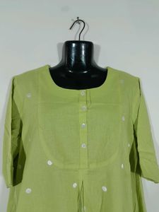 Fluorescent Green Kurta Set For Women's