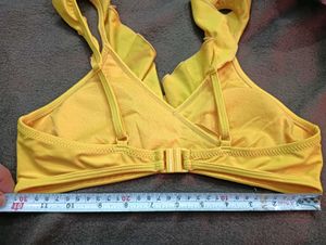 Yellow 🖤Ruffle 30B Bikini Top