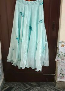 Baby Blue Organza Festive Lehanga