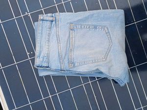 Light Wash Raw Hem Jeans