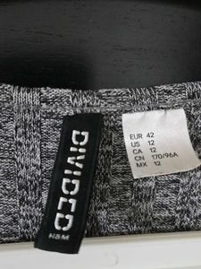 Gray Ribbed Knit Dress