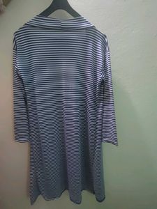 Striped Open Front Cardigan