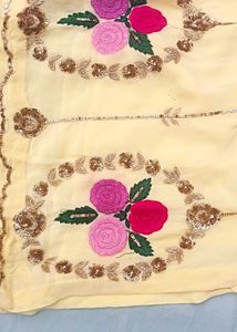 Embroidered Light Yellow Kurti