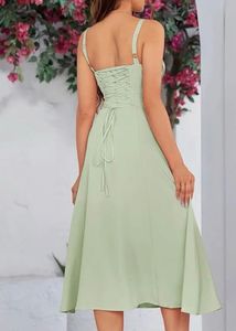 Zipper &amp; Knot Lime Slit Dress ♥️