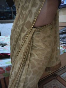 Ready To Wear Beige Saree Partywear