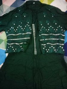 Green Embroidered Kurta Set