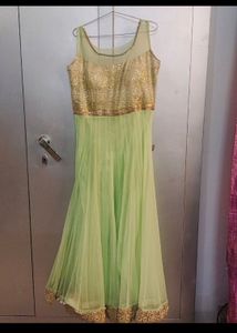 Olive Green Net Gown
