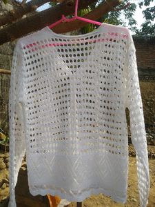 Knitted White Shrug