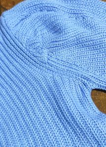 Lavender puff-sleeved crop sweater