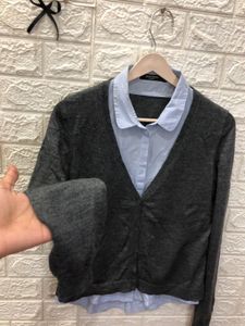 Stylish korean Grey Cardigan🌷🎗️🇺🇸