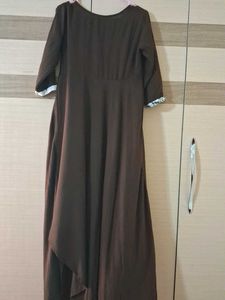 Brown Dress with Floral Vest