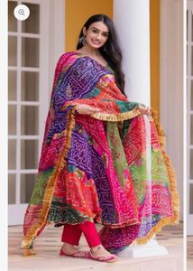 LEHERIA BANDHEJ GOWN