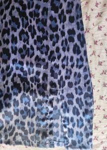 Blue Leopard Print Mini Dress