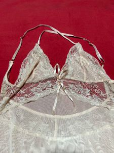 Lace Mesh Babydoll – Nude (Size XL)