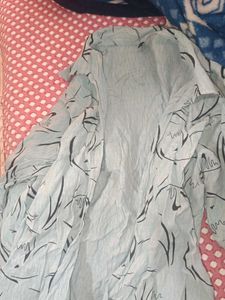 Abstract Print Sheer Top