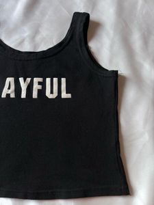 Black Sleeveless Crop Top