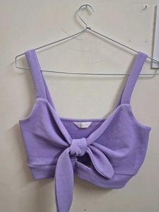 Cute Purple Tie-Front Top