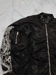 Dragon Embroidered Bomber Jacket