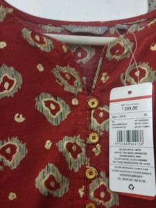 Maroon Printed Tunic Top