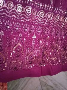Burgundy Embellished Lehenga Skirt