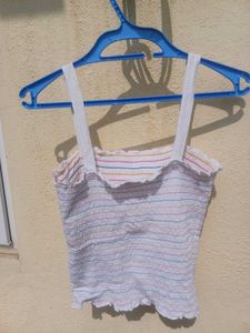 Striped white Crop Top