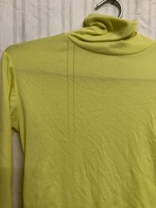 Yellow High Neck T Shirt