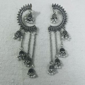 Silver Jhumka Ear Cuff