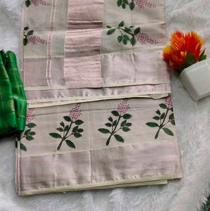 Kerala Cotton  Tissue Sarees -