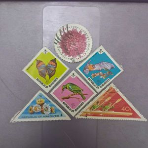 Set Of 6 Rare Odd Shaped Stamps.