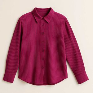 Ribbed Button-Down Shirt