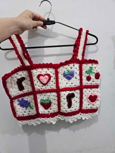 Crochet Granny Square Crop Top