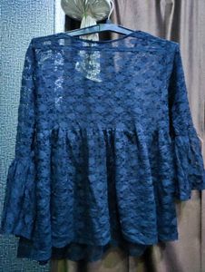 Navy Lace Top