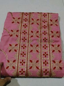 Embroidered Pink Salwar Kameez Fabric