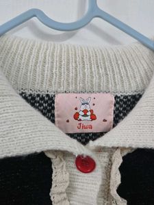 Cute Embroidered Knit Sweater fits S/M