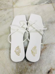 Flats Sandal White Unused IND-7