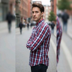 Men&#39;s Plaid Casual Shirt