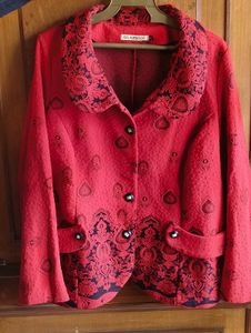 Red Embroidered Women's Jacket